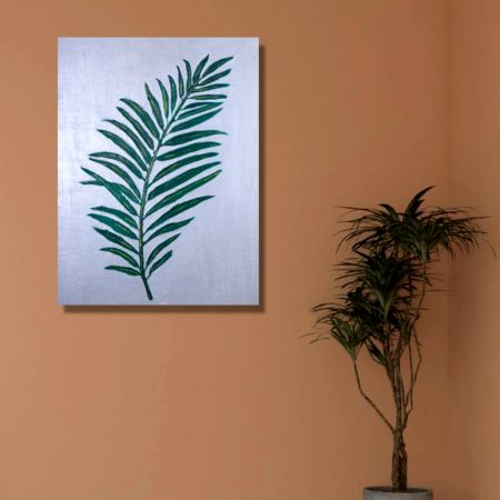 The Calm Leaf Canvas Painting by Artist Rutuja Pawar 24 x 18 Inch